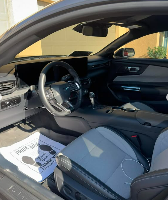 Freshly detailed Mustang cockpit and leather seats
